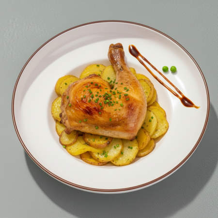 Muslo de Pollo Asado con Patatas